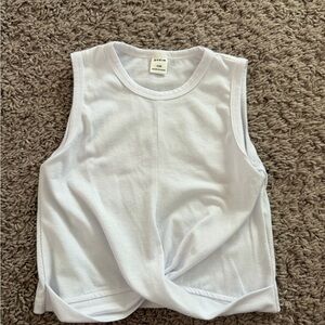 Preloved SHEIN White Girls Twist-Hem Sleeveless Tank Top